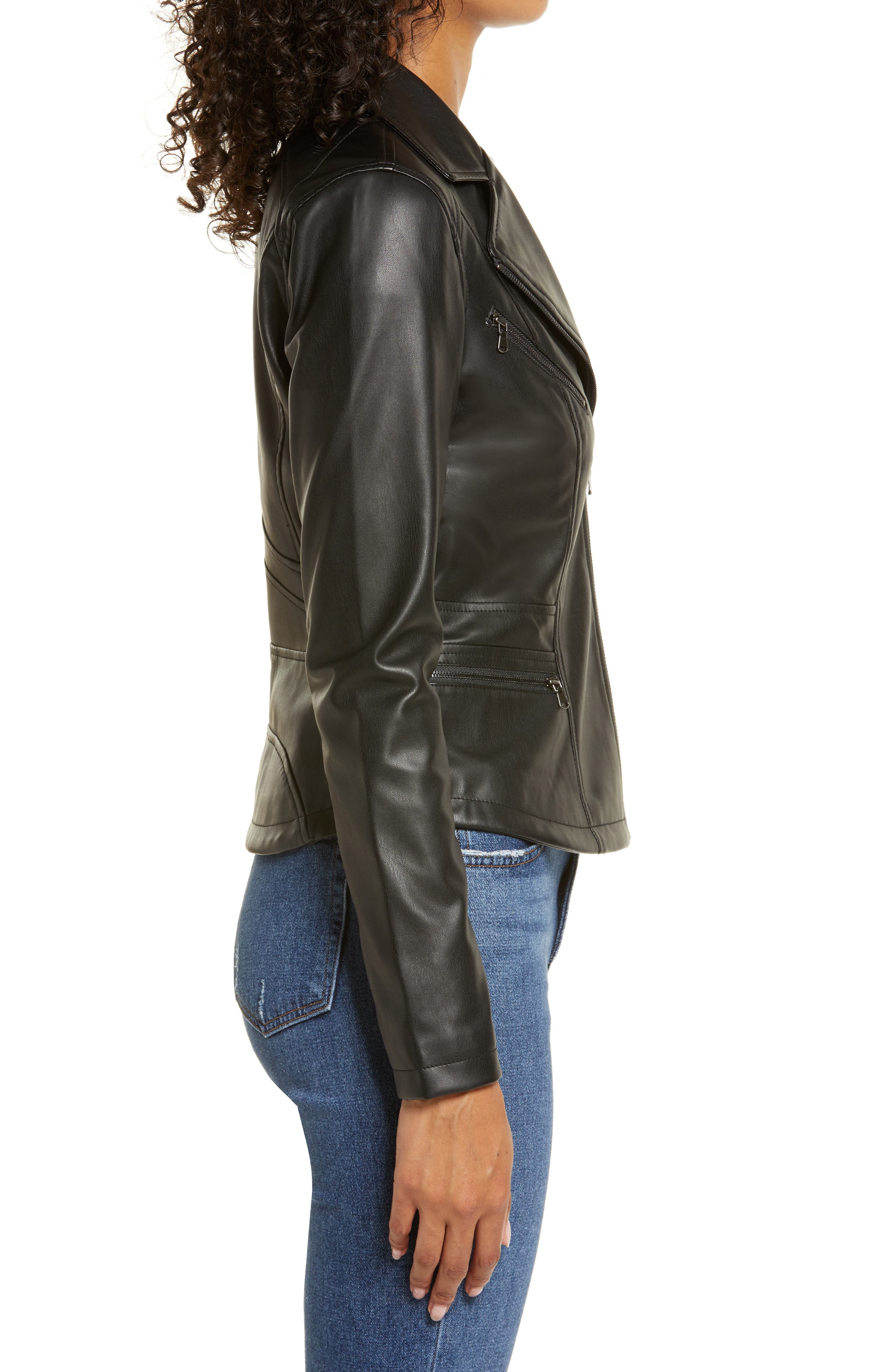 halogen faux leather jacket