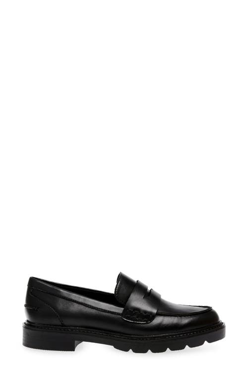 Anne Klein Utopia Womens Lugged Sole Slip-on Loafers In Black Smooth
