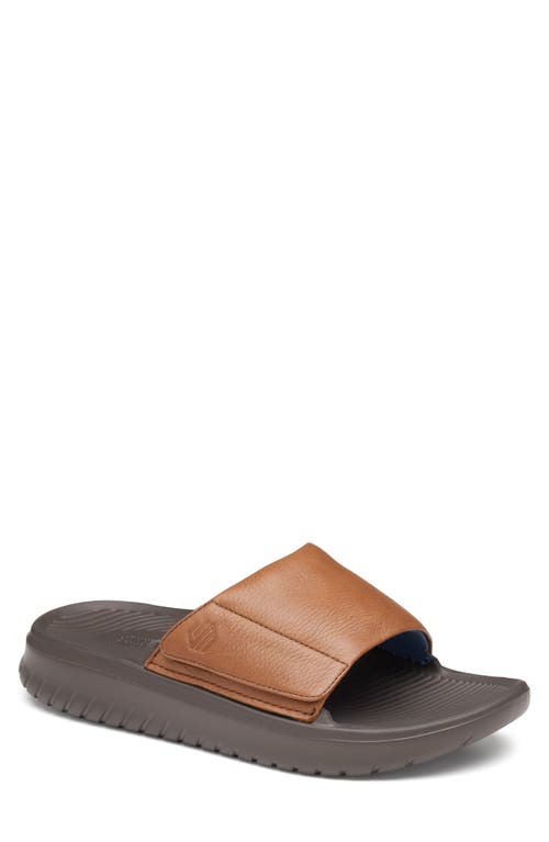 Oasis Slide Sandal in Tan Full Grain