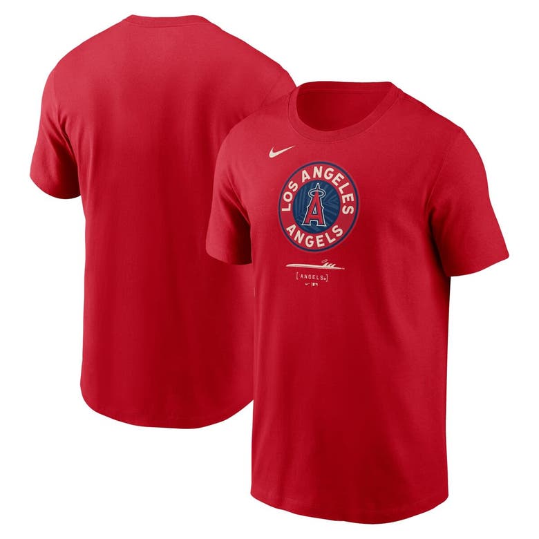 NIKE NIKE RED LOS ANGELES ANGELS CITY CONNECT LARGE LOGO T-SHIRT