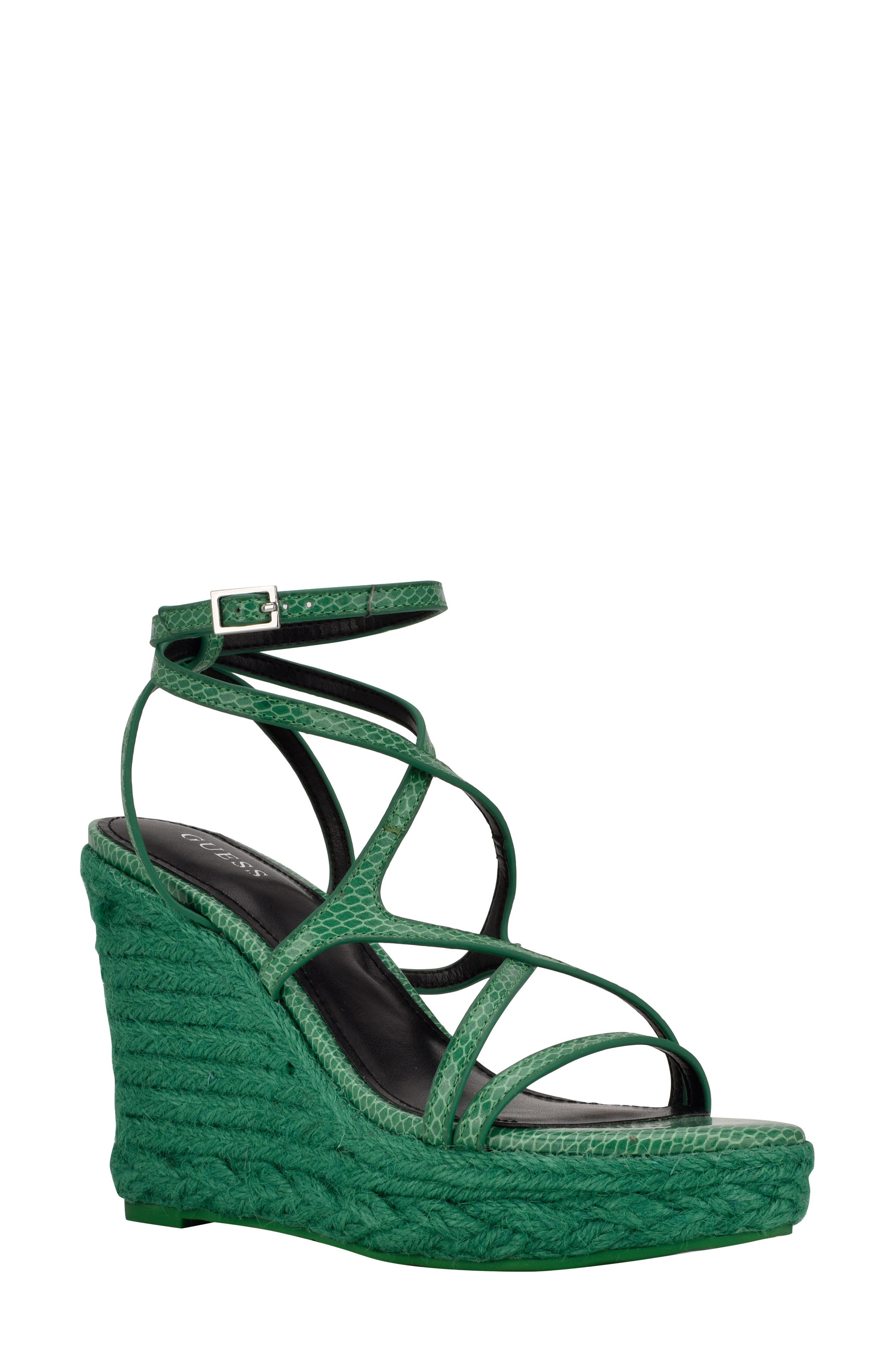 green wedge shoes