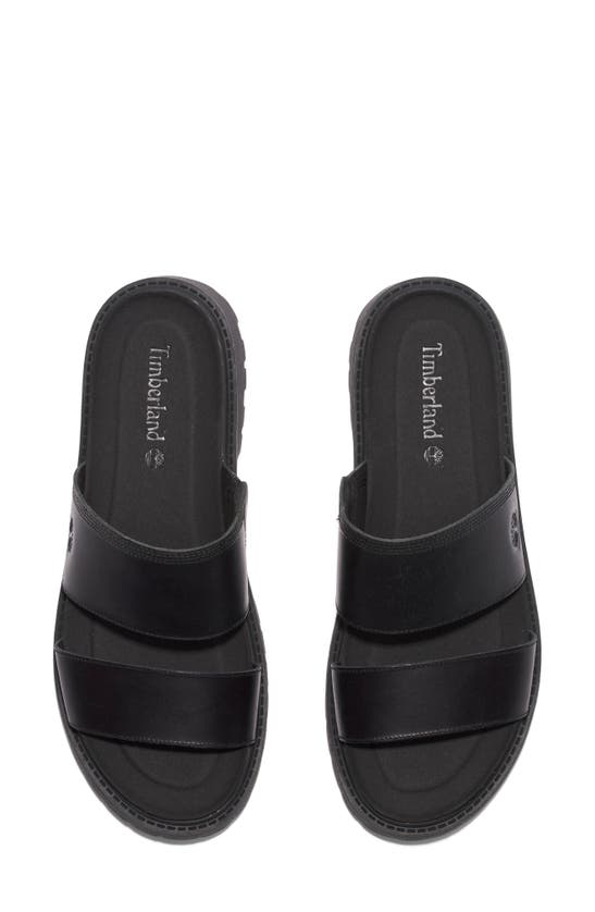 Timberland Clairemont Way Womens Leather Sliders In Black Full Grain