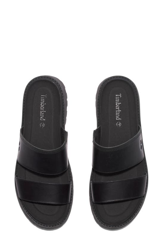 Shop Timberland Clairemont Way Slide Sandal In Black Full Grain