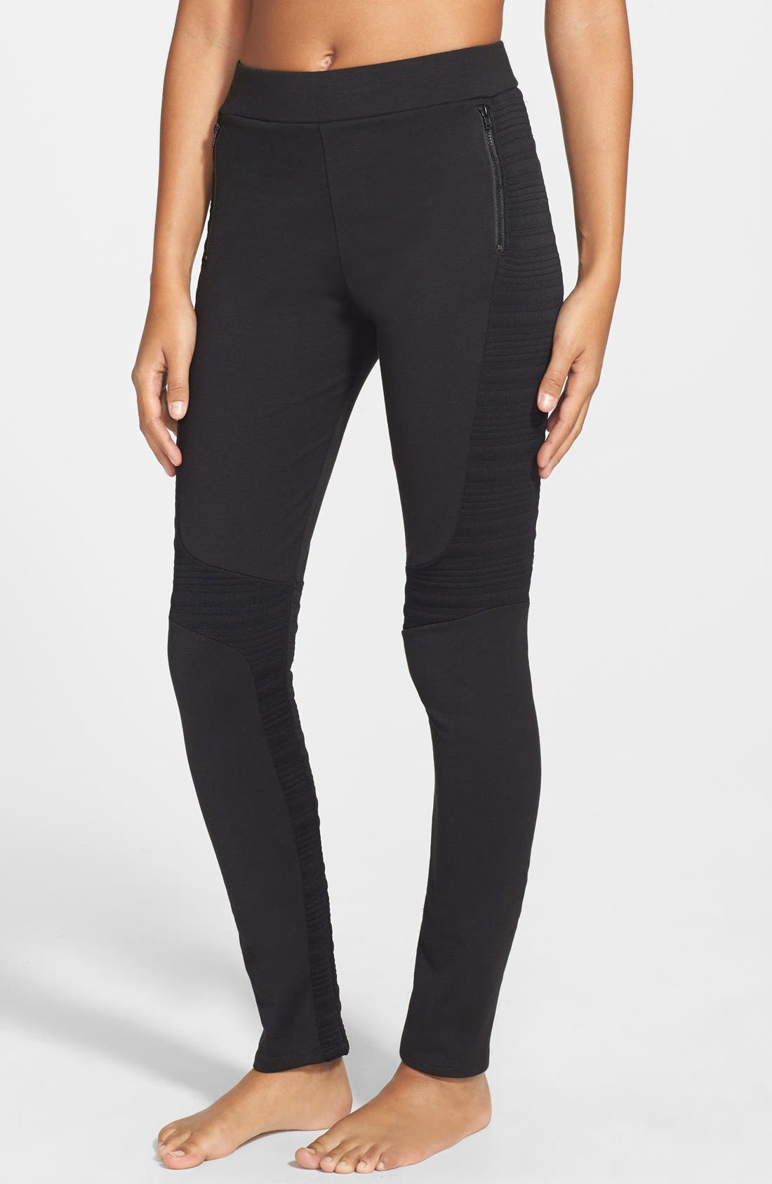 X by Gottex Texture Stripe Moto Leggings Nordstrom