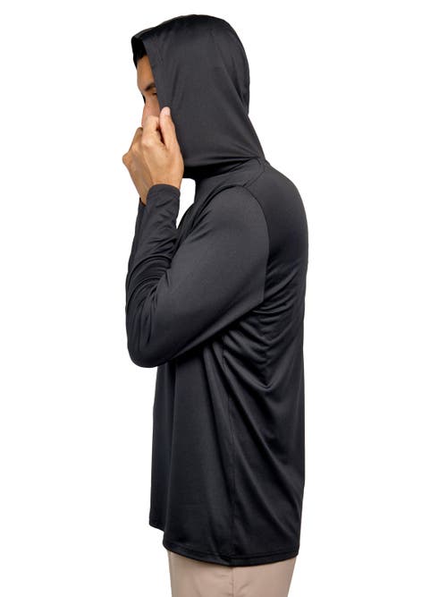 Shop Construct Con.struct Melange Lightweight Performance Hoodie In Black