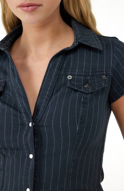 BDG URBAN OUTFITTERS BDG URBAN OUTFITTERS POLLY PINSTRIPE DENIM SNAP-UP SHIRT