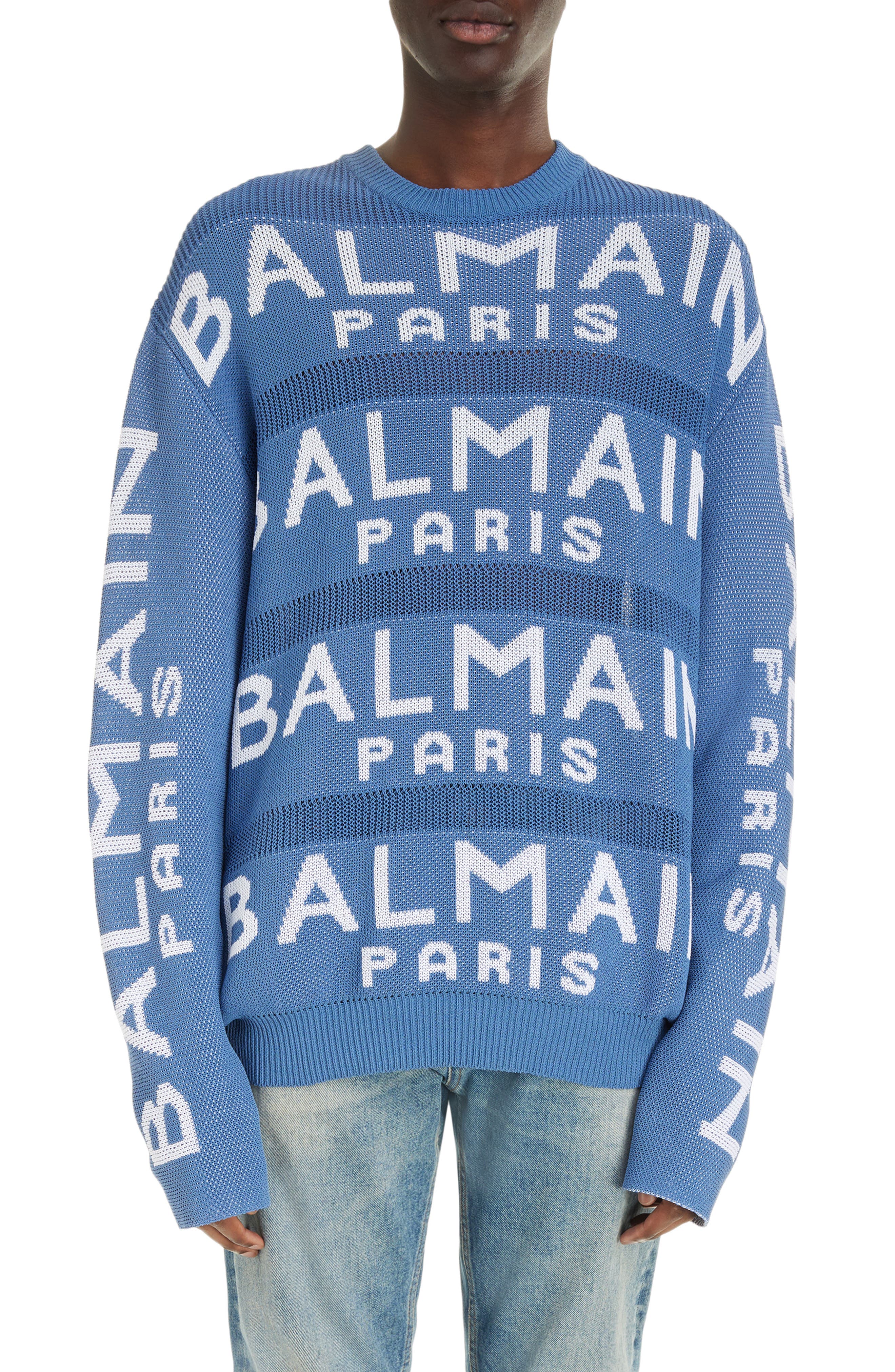 Balmain Kids logo-print wool sweatshirt - Grey