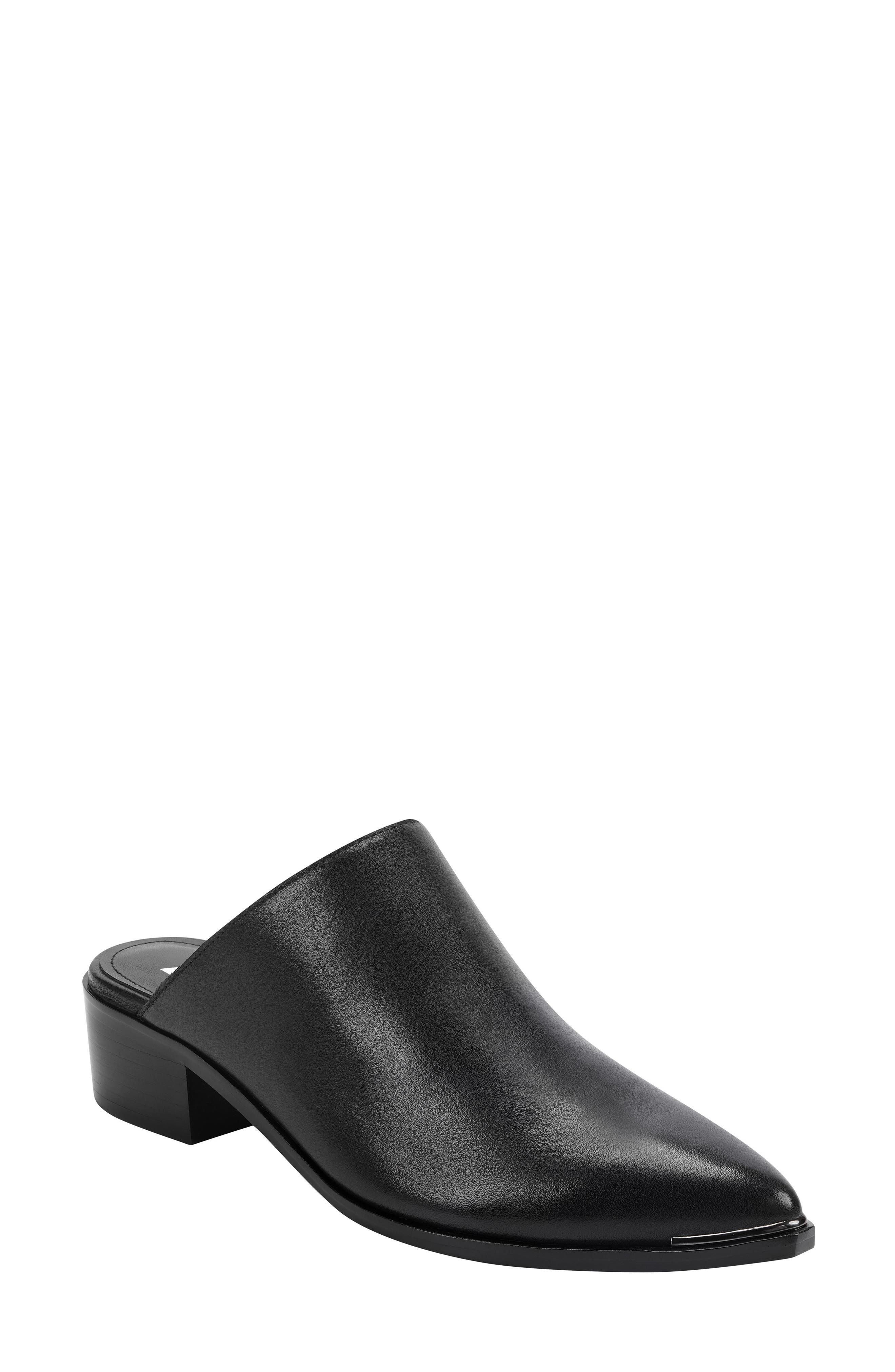 Marc Fisher Ltd Young Pointed Toe Mule In Black Leather