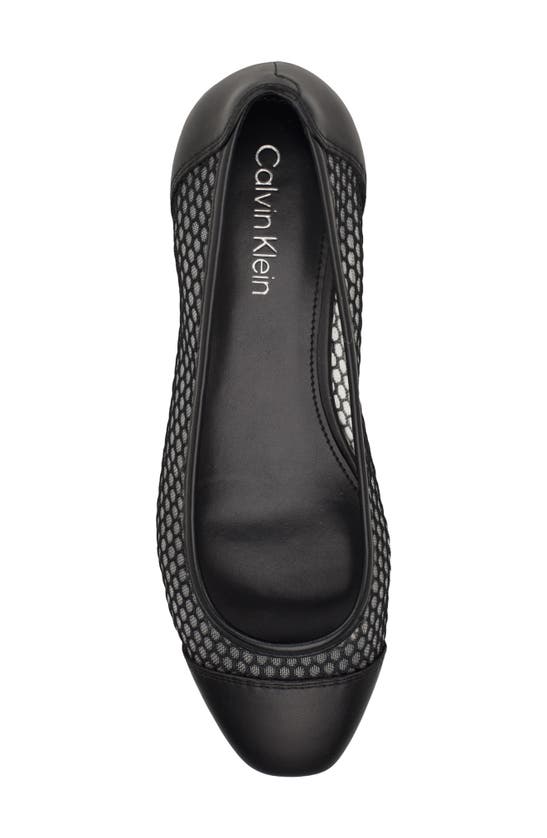 Shop Calvin Klein Clove Cap Toe Flat In Black