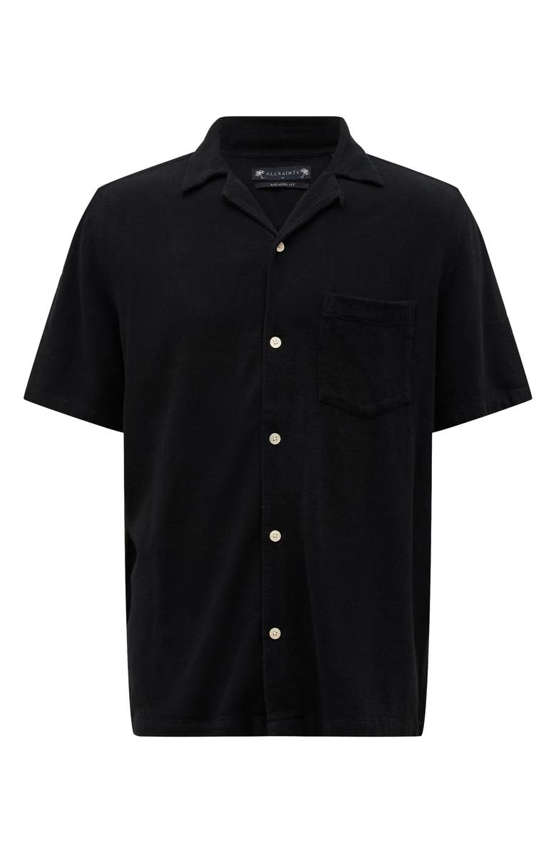 AllSaints Cudi Short Sleeve Button-Up Camp Shirt, Alternate, color, 