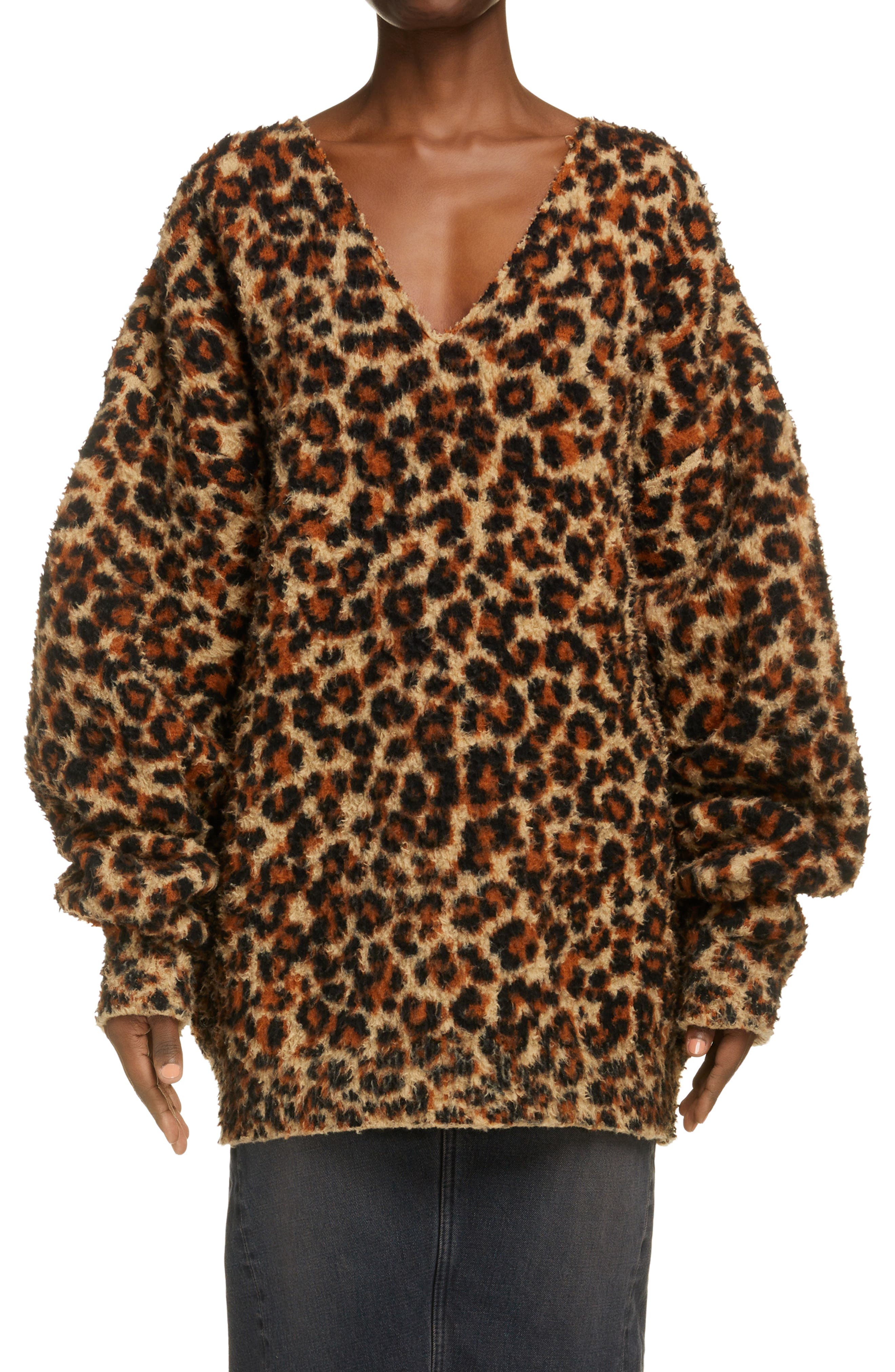 balenciaga leopard sweater