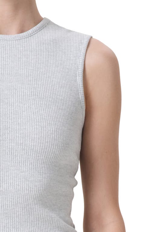 Agolde Ribbed Texture Racerback Tank Top In Brushed Grey Heather