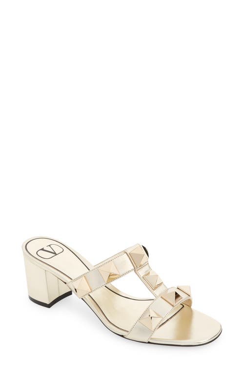 Valentino Garavani Roman Stud Slide Sandal Platino at Nordstrom