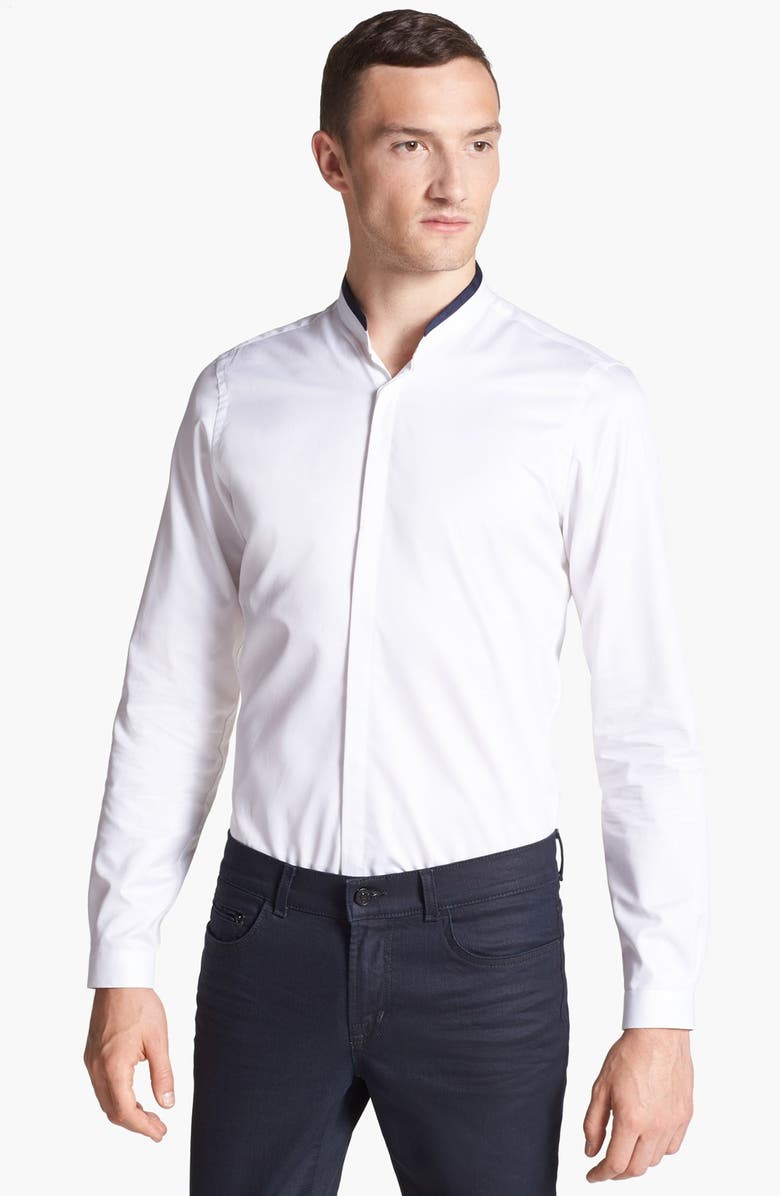The Kooples Slim Fit Banded Collar Shirt | Nordstrom