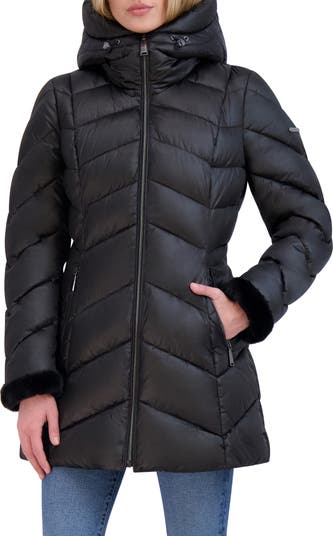 Laundry faux 2024 fur puffer coat