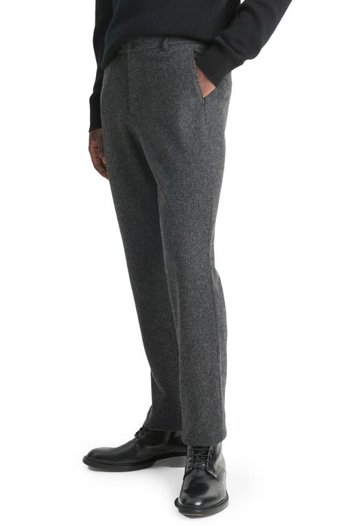 Shop Vince Pinstripe Wool Blend Pants In Charcoal/grey