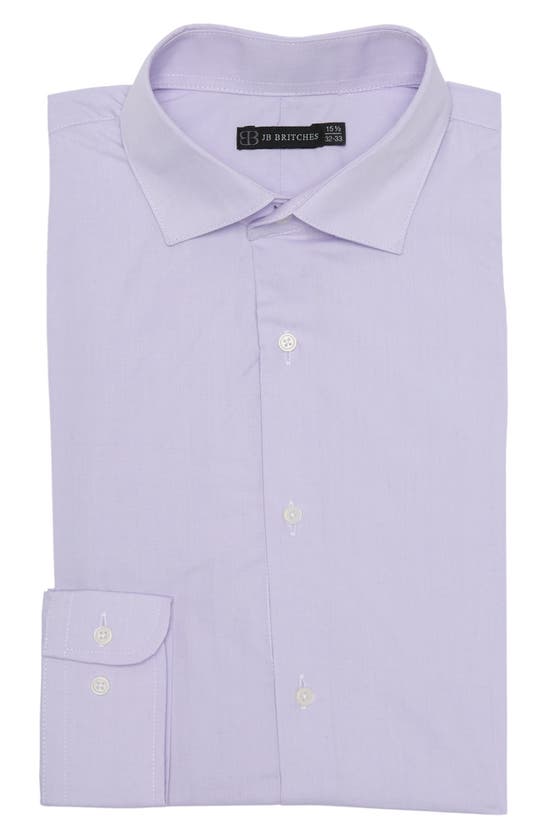 Jb Britches Yarn-dyed Solid Dress Shirt In Lavender