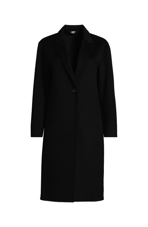 Shop Lands' End Wool Blend Top Coat In Black