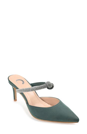 Shop Journee Collection Lunna Crystal Embellished Pump In Green
