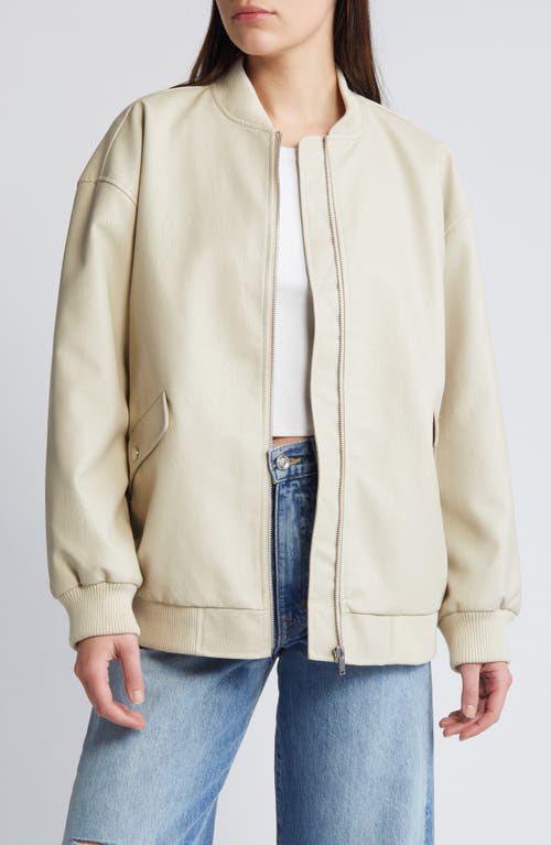 VERO MODA Agate Faux Leather Jacket Oatmeal at Nordstrom,