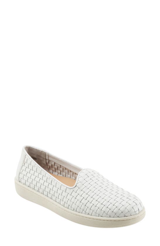 Trotters Adelina Woven Slip-on Shoe In White | ModeSens