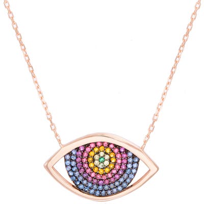 Lesa Michele Eye Pave Crystal Necklace