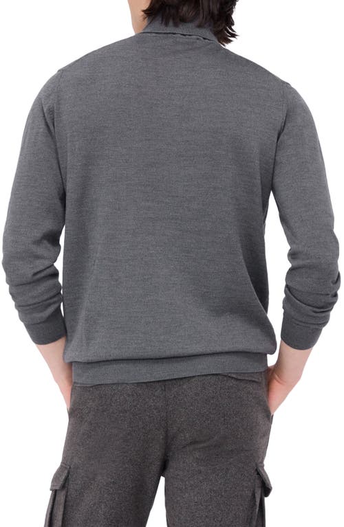 Shop Bugatchi Sawyer Merino Wool Turtleneck Sweater In Anthracite