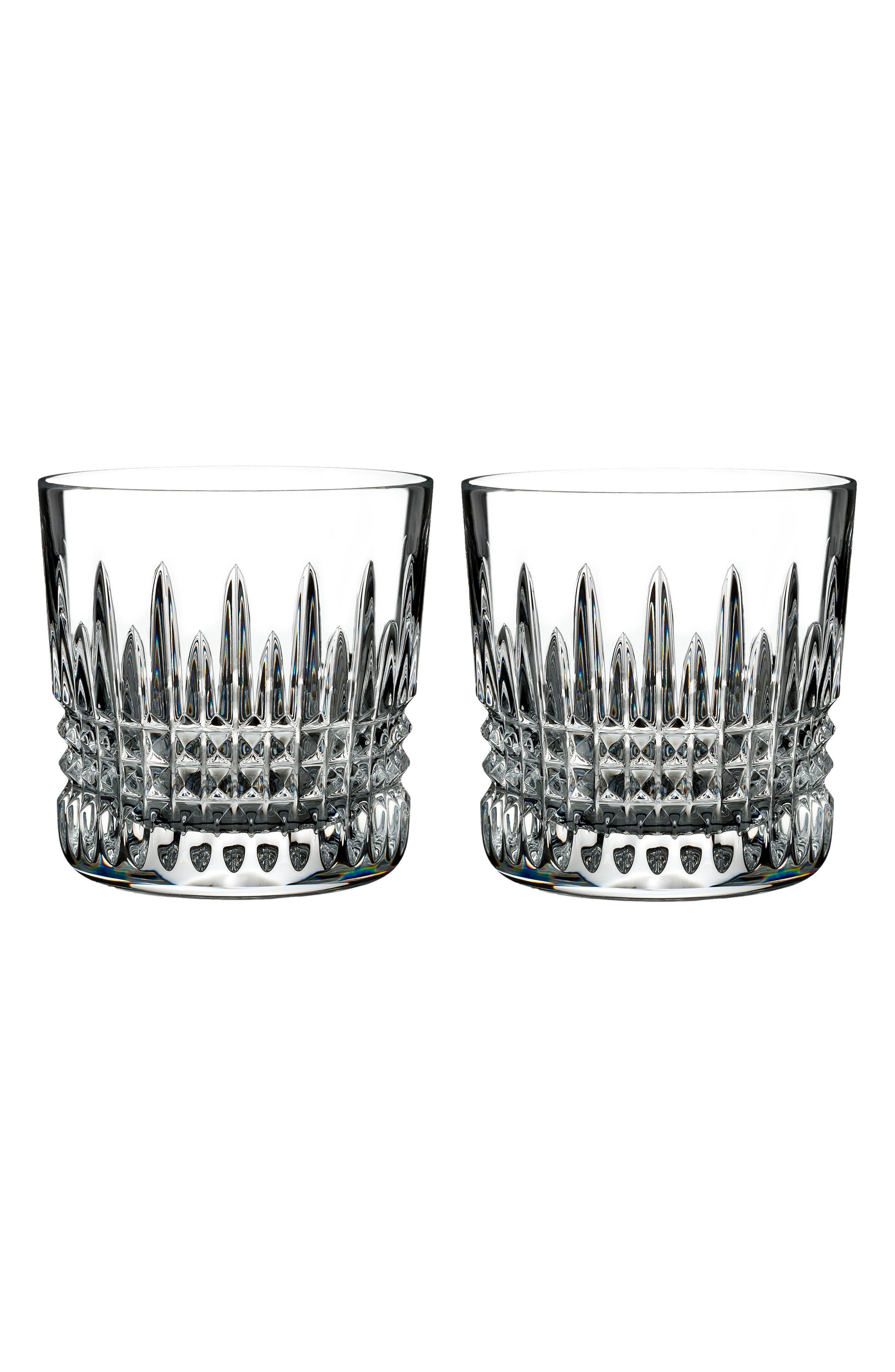 Waterford Giftology Lismore Diamond Set of 2 Lead Crystal Double Old