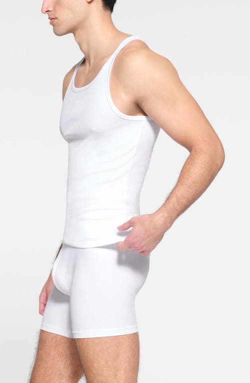 Skims 3-pack Rib Stretch Cotton Tanks In Chalk