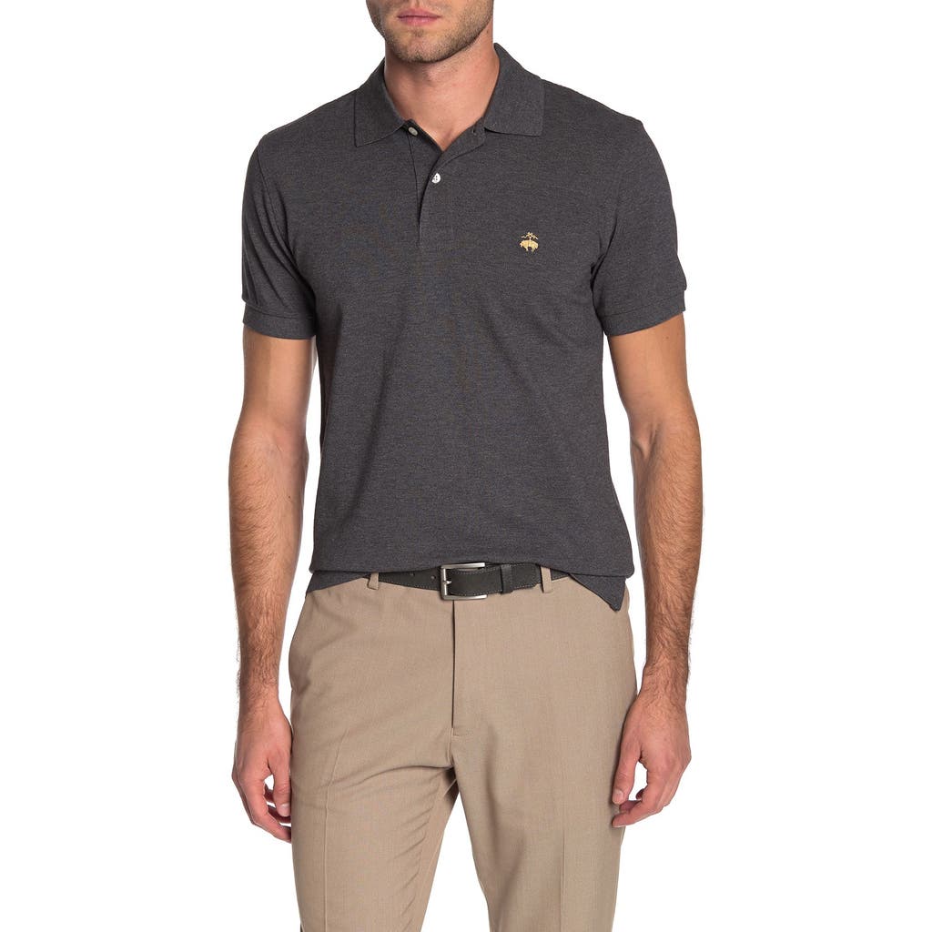 Shop Brooks Brothers Solid Piqué Slim Fit Polo In Dk Grey