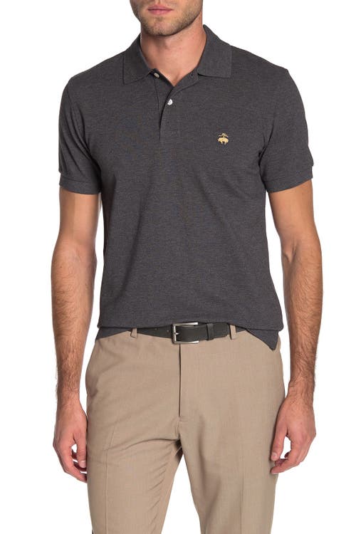Shop Brooks Brothers Solid Piqué Slim Fit Polo In Dk Grey