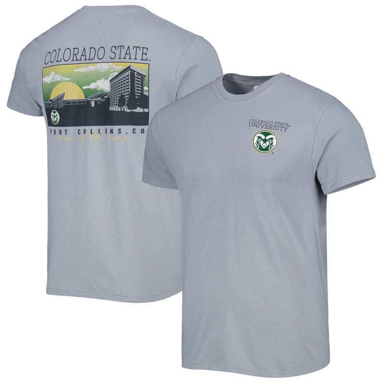 Image One Gray Colorado State Rams Campus Scenery Comfort Color T-shirt