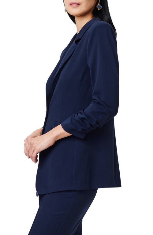 Nic + Zoe Avenue Scrunch Sleeve Blazer In Dark Indigo