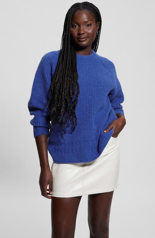 Guess Margo Mixed Stitch Sweater In Surfing Blue