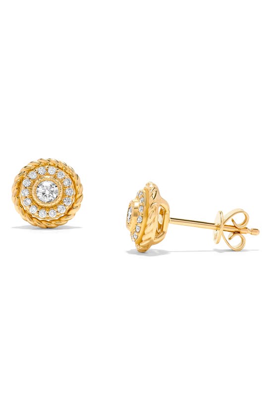 H.j. Namdar Diamond Textured Stud Earrings In 14k Yellow Gold