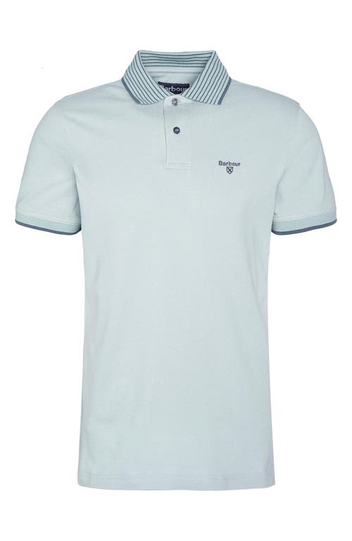 Shop Barbour Denwick Polo Shirt In Blue Chalk