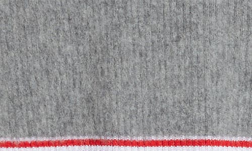 Shop Thom Browne Tricolor Trim Wool Blend Polo Sweater In Light Grey