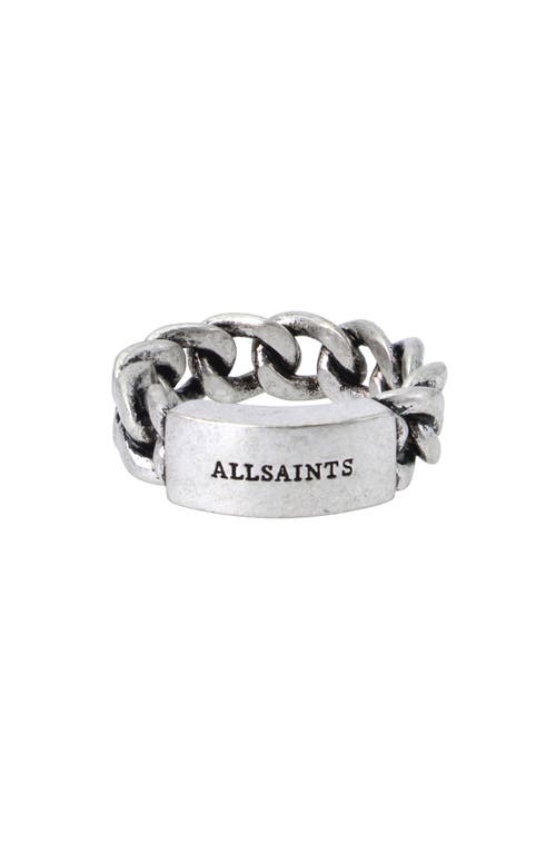 AllSaints Men's Sterling Silver ID Curb Chain Ring Warm at Nordstrom,