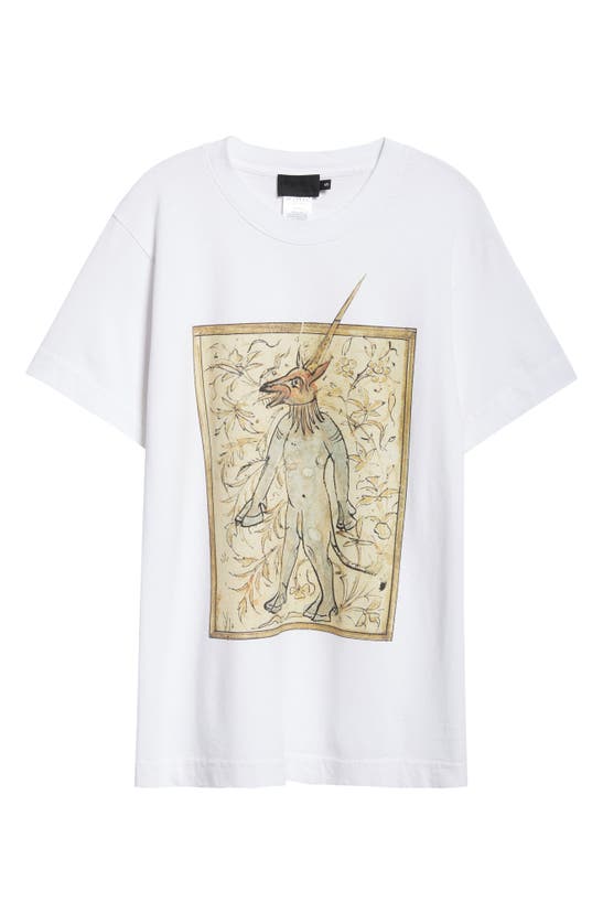Shop Puppets And Puppets Unicorn Man Oversize Graphic T-shirt In White