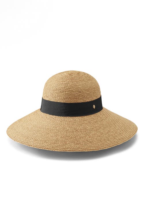 Helen Kaminski Cori Wide Brim Raffia Straw Sun Hat in Natural/Black at Nordstrom