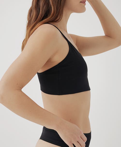 Pact Organic Cotton Everyday Strappy Scoop Bralette In Black