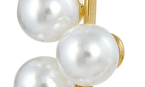 Savvy Cie Jewels Bold Faux Pearl Drop Earrings In Yellow
