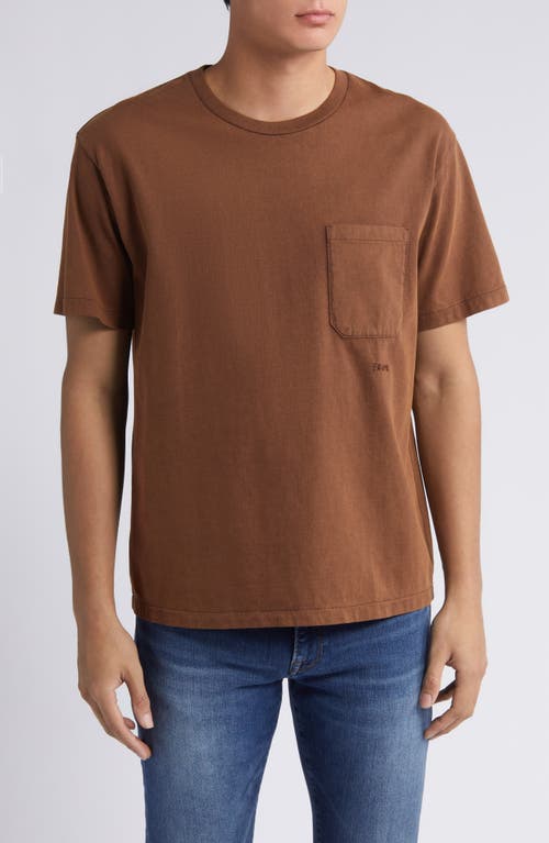 Shop Frame Vintage Wash Pocket T-shirt In Brown