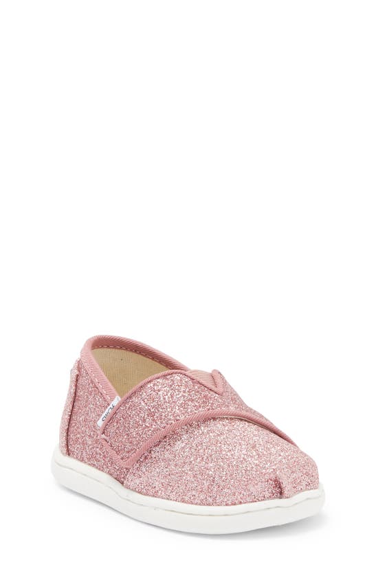 Shop Toms Kids' Belmont Glitter Sneaker In Pink