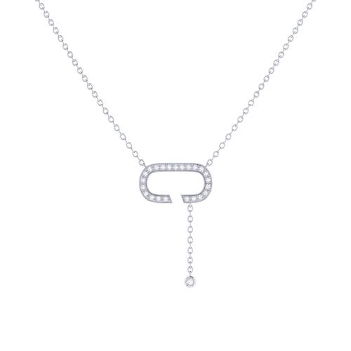 LUVMYJEWELRY LUVMYJEWELRY CELIA C STERLING SILVER DIAMOND LARIAT NECKLACE 