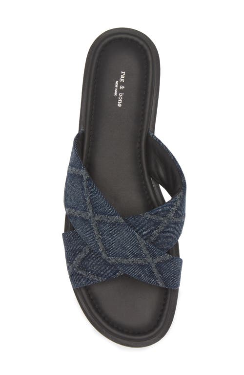 Shop Rag & Bone Geo Cross Strap Slide Sandal In Navy Blue