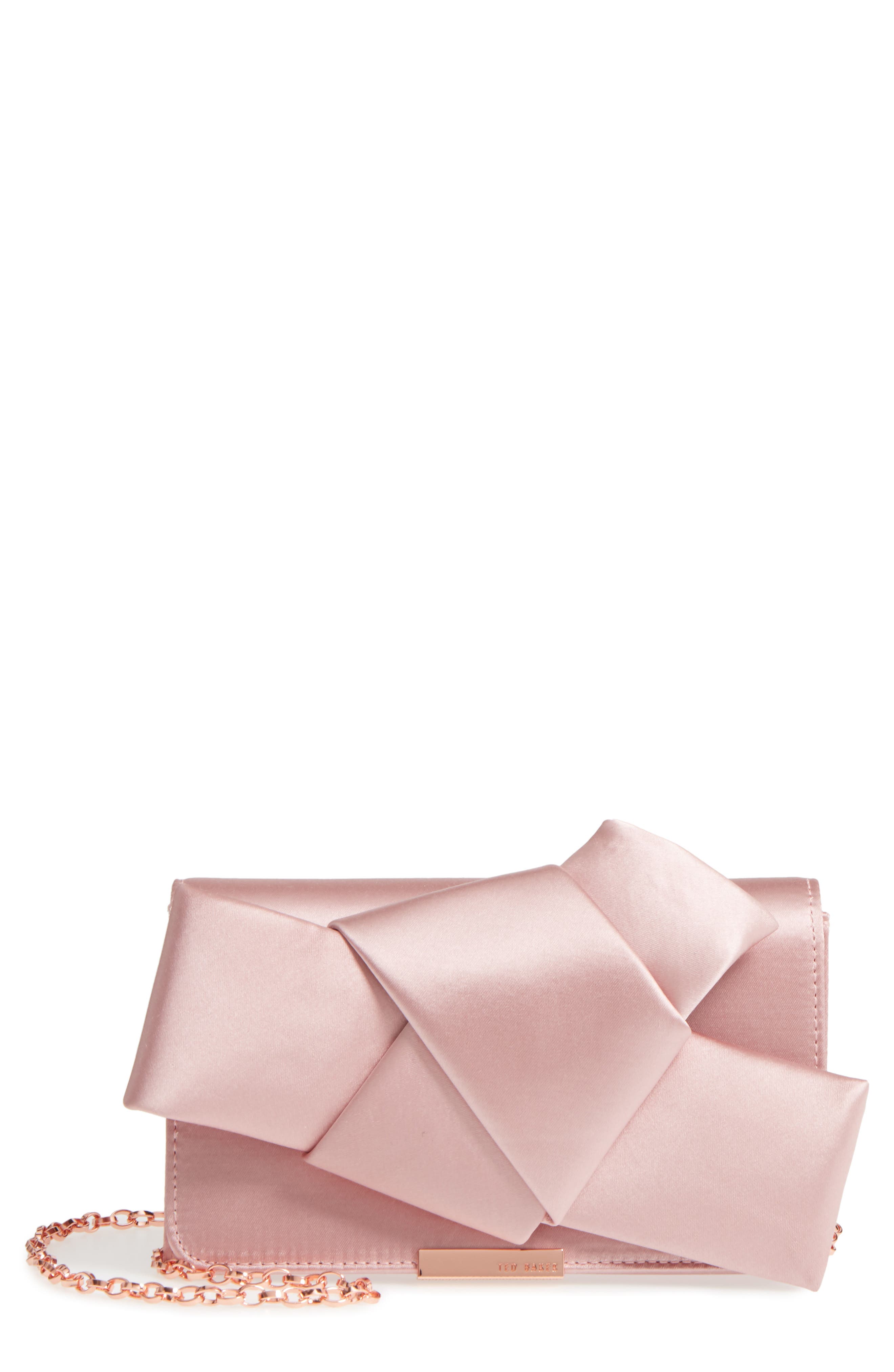 ted baker pink bow clutch bag