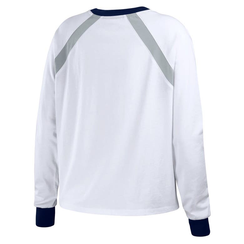 Wear By Erin Andrews White New York Yankees Raglan Long Sleeve T-shirt In White