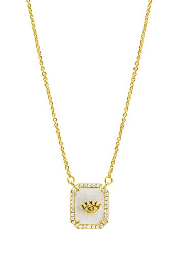 Shop Adornia Fine Evil Eye Moonstone Pendant Necklace In Gold/white