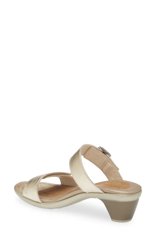 Naot Recent Slide Sandal In Radiant Gold Leather